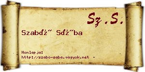 Szabó Sába névjegykártya